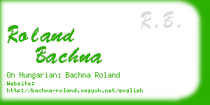 roland bachna business card